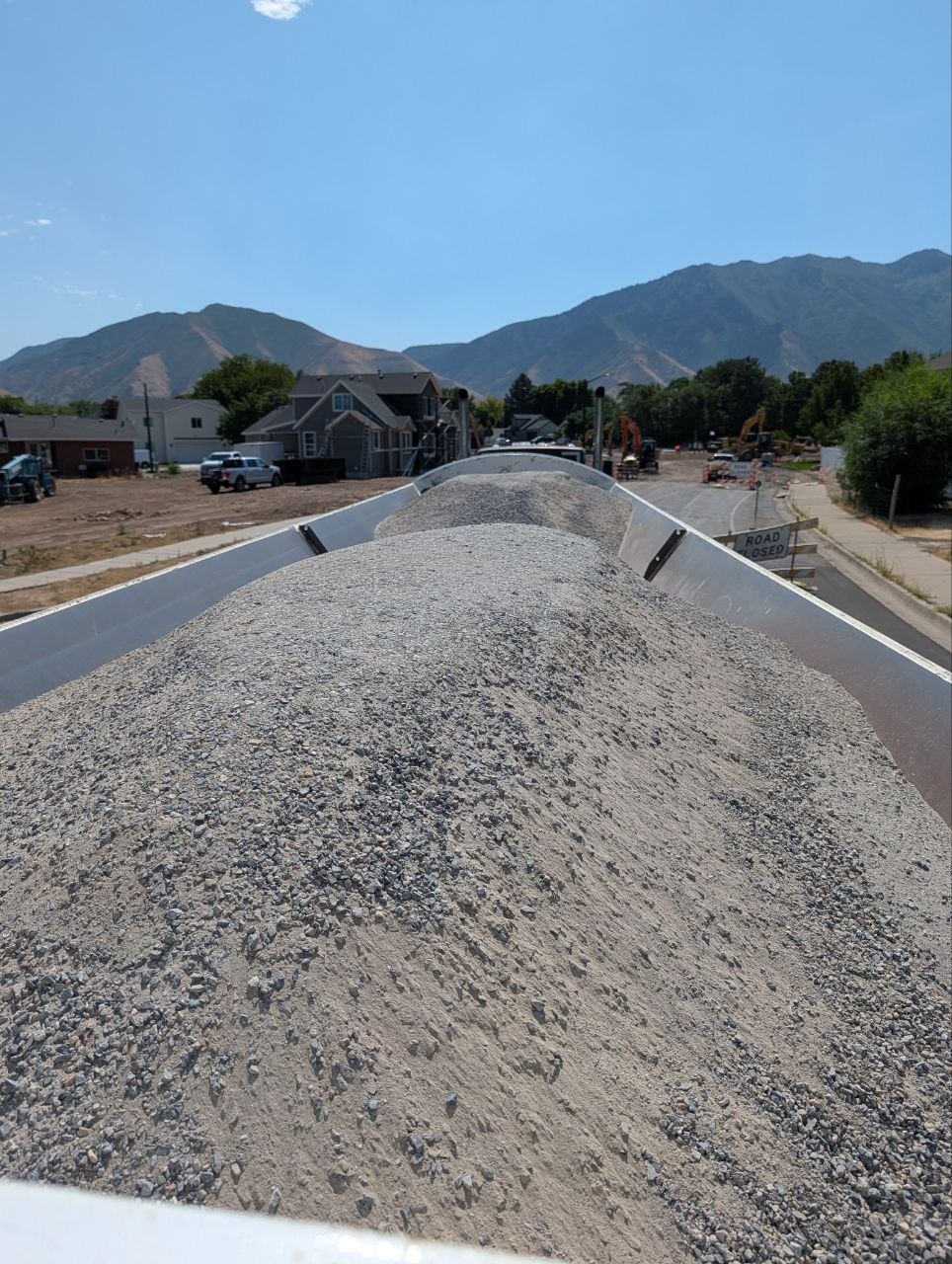 3/8 inch screened natural sand loaded for delivery to a Springville, Utah project